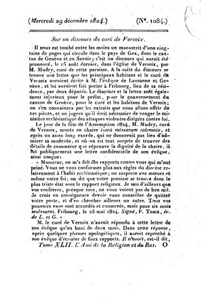 L'ami de la religion et du roi journal ecclesiastique, politique et litteraire