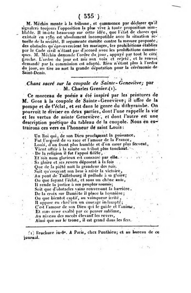 L'ami de la religion et du roi journal ecclesiastique, politique et litteraire