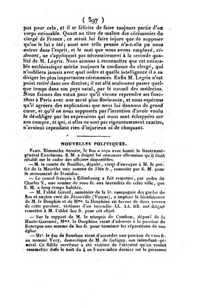 L'ami de la religion et du roi journal ecclesiastique, politique et litteraire