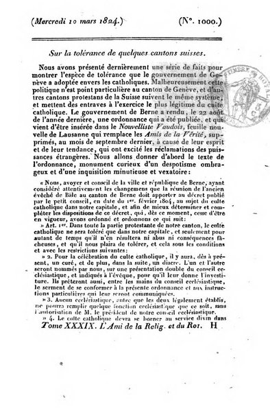 L'ami de la religion et du roi journal ecclesiastique, politique et litteraire