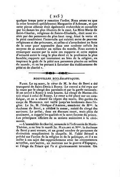 L'ami de la religion et du roi journal ecclesiastique, politique et litteraire