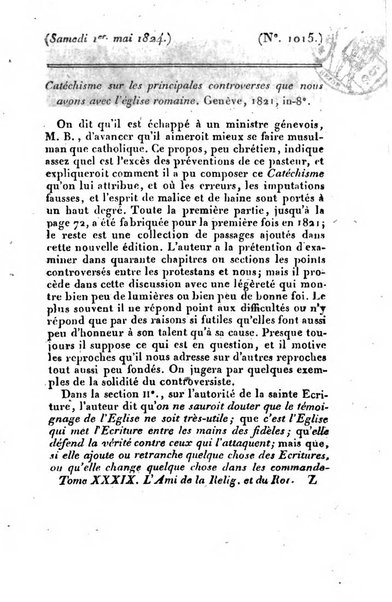 L'ami de la religion et du roi journal ecclesiastique, politique et litteraire