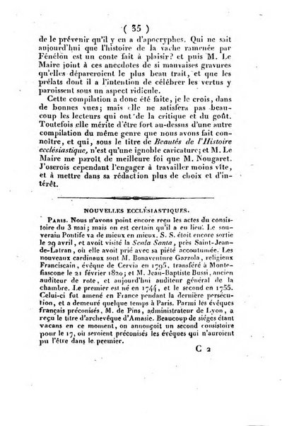 L'ami de la religion et du roi journal ecclesiastique, politique et litteraire