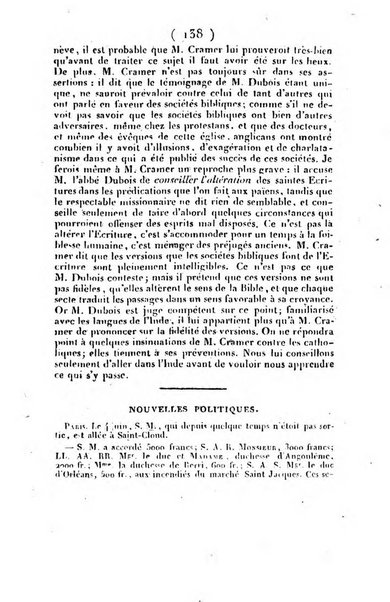 L'ami de la religion et du roi journal ecclesiastique, politique et litteraire