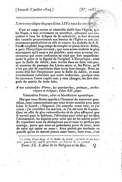 L'ami de la religion et du roi journal ecclesiastique, politique et litteraire