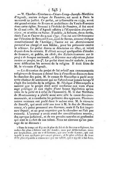 L'ami de la religion et du roi journal ecclesiastique, politique et litteraire