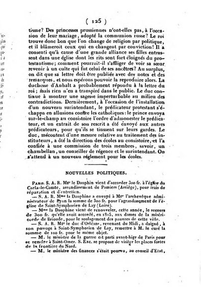 L'ami de la religion et du roi journal ecclesiastique, politique et litteraire