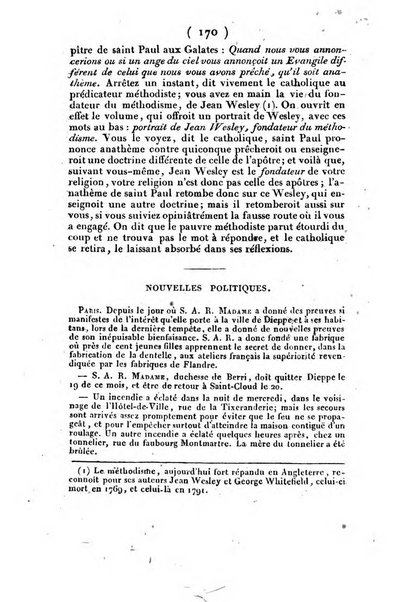 L'ami de la religion et du roi journal ecclesiastique, politique et litteraire