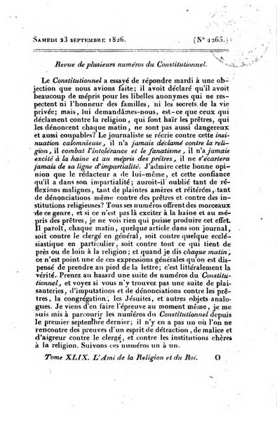 L'ami de la religion et du roi journal ecclesiastique, politique et litteraire