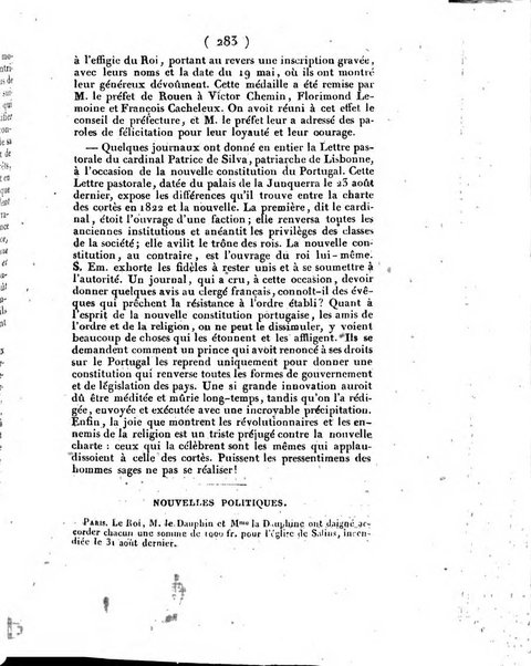 L'ami de la religion et du roi journal ecclesiastique, politique et litteraire