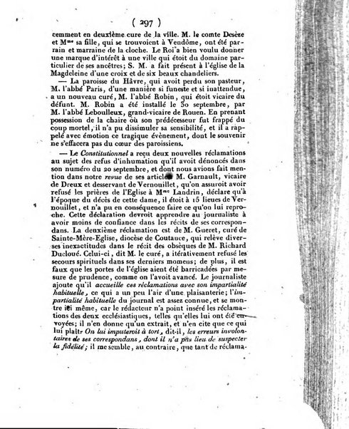 L'ami de la religion et du roi journal ecclesiastique, politique et litteraire