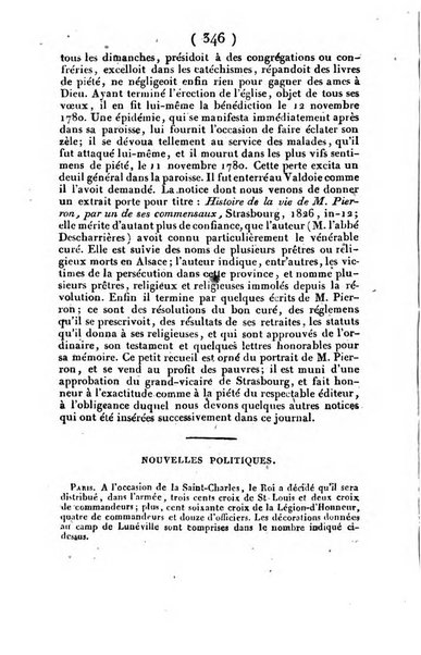 L'ami de la religion et du roi journal ecclesiastique, politique et litteraire