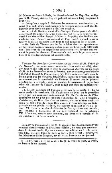 L'ami de la religion et du roi journal ecclesiastique, politique et litteraire