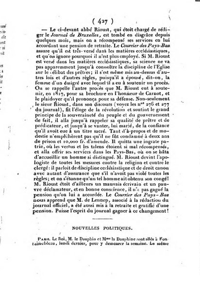 L'ami de la religion et du roi journal ecclesiastique, politique et litteraire