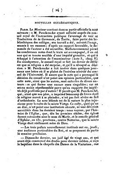 L'ami de la religion et du roi journal ecclesiastique, politique et litteraire