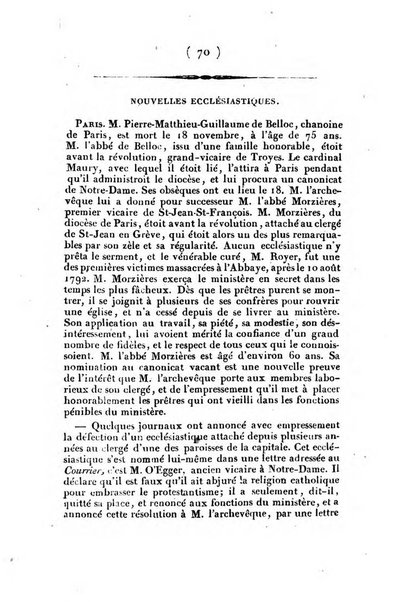 L'ami de la religion et du roi journal ecclesiastique, politique et litteraire