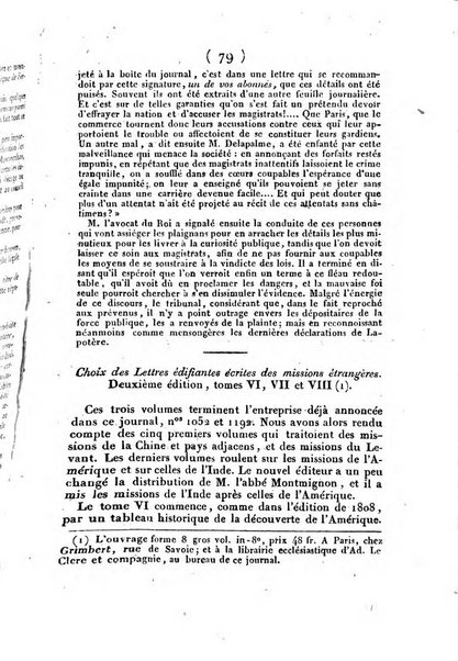 L'ami de la religion et du roi journal ecclesiastique, politique et litteraire