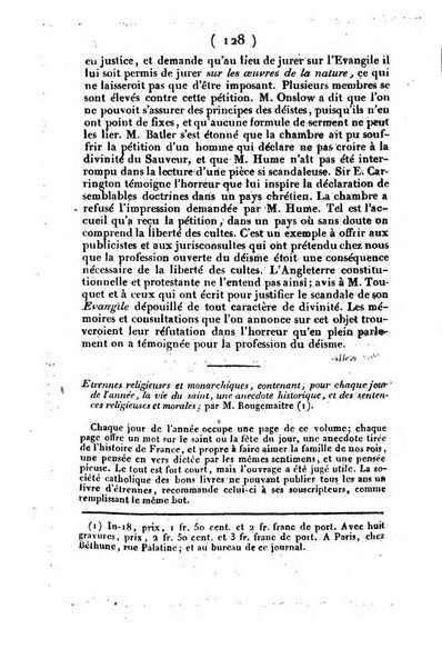 L'ami de la religion et du roi journal ecclesiastique, politique et litteraire