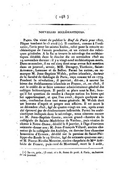 L'ami de la religion et du roi journal ecclesiastique, politique et litteraire