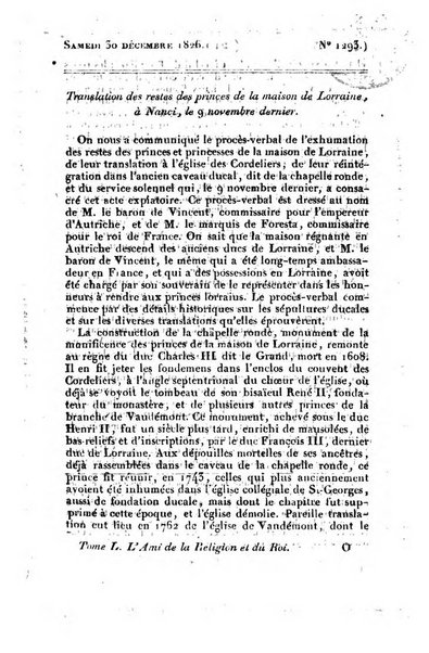 L'ami de la religion et du roi journal ecclesiastique, politique et litteraire