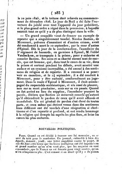 L'ami de la religion et du roi journal ecclesiastique, politique et litteraire