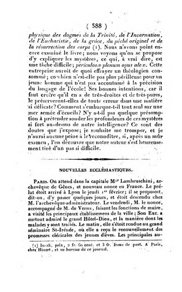 L'ami de la religion et du roi journal ecclesiastique, politique et litteraire