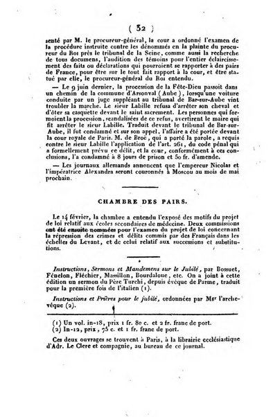 L'ami de la religion et du roi journal ecclesiastique, politique et litteraire