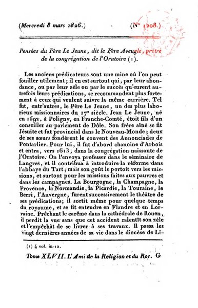 L'ami de la religion et du roi journal ecclesiastique, politique et litteraire