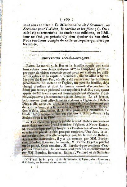 L'ami de la religion et du roi journal ecclesiastique, politique et litteraire