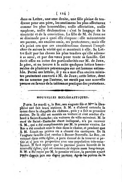 L'ami de la religion et du roi journal ecclesiastique, politique et litteraire