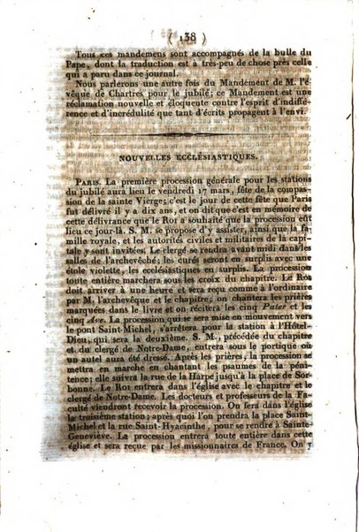 L'ami de la religion et du roi journal ecclesiastique, politique et litteraire