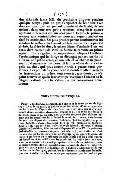 L'ami de la religion et du roi journal ecclesiastique, politique et litteraire