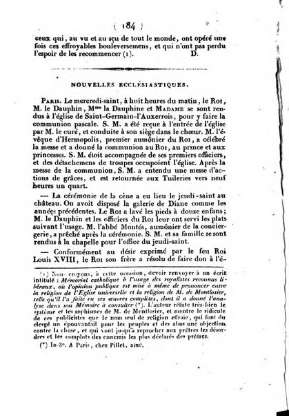 L'ami de la religion et du roi journal ecclesiastique, politique et litteraire