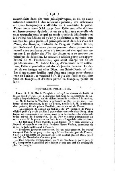 L'ami de la religion et du roi journal ecclesiastique, politique et litteraire