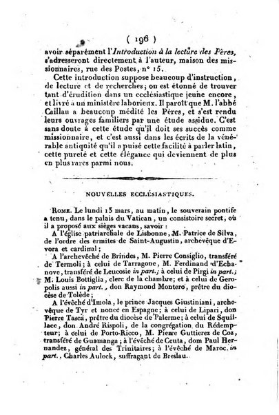 L'ami de la religion et du roi journal ecclesiastique, politique et litteraire