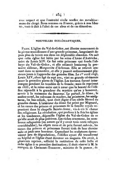 L'ami de la religion et du roi journal ecclesiastique, politique et litteraire