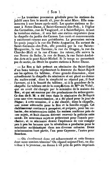 L'ami de la religion et du roi journal ecclesiastique, politique et litteraire