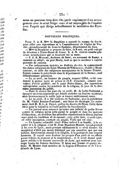 L'ami de la religion et du roi journal ecclesiastique, politique et litteraire