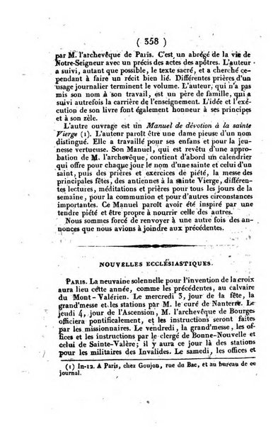 L'ami de la religion et du roi journal ecclesiastique, politique et litteraire