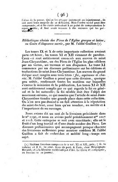 L'ami de la religion et du roi journal ecclesiastique, politique et litteraire