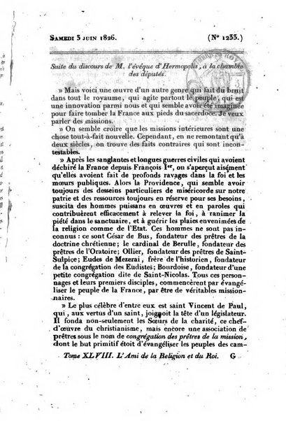 L'ami de la religion et du roi journal ecclesiastique, politique et litteraire