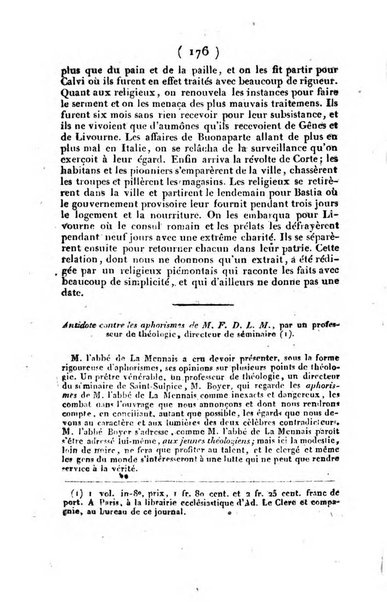 L'ami de la religion et du roi journal ecclesiastique, politique et litteraire