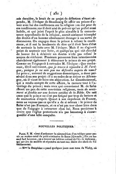 L'ami de la religion et du roi journal ecclesiastique, politique et litteraire