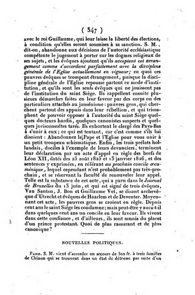 L'ami de la religion et du roi journal ecclesiastique, politique et litteraire