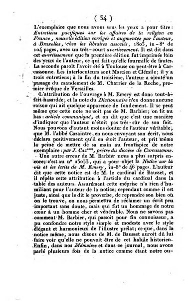 L'ami de la religion et du roi journal ecclesiastique, politique et litteraire