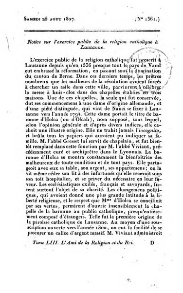 L'ami de la religion et du roi journal ecclesiastique, politique et litteraire