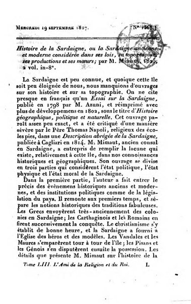 L'ami de la religion et du roi journal ecclesiastique, politique et litteraire