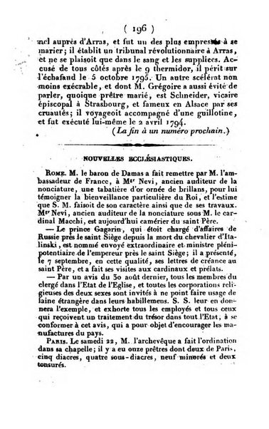 L'ami de la religion et du roi journal ecclesiastique, politique et litteraire