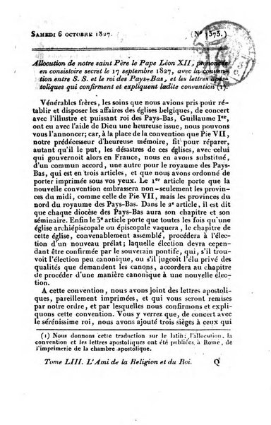 L'ami de la religion et du roi journal ecclesiastique, politique et litteraire