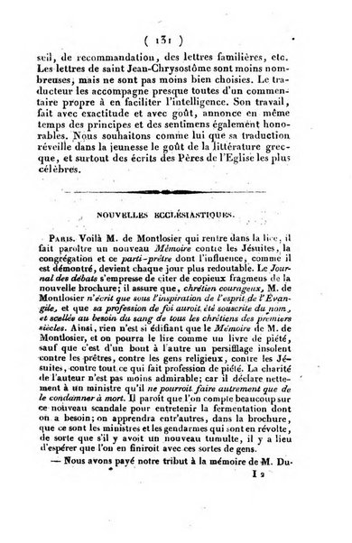 L'ami de la religion et du roi journal ecclesiastique, politique et litteraire